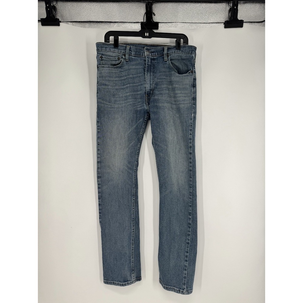 Levis Slim Fit Straight Leg 513 Jeans Mens 36x30 Blue Denim‎ Cotton Light Wash